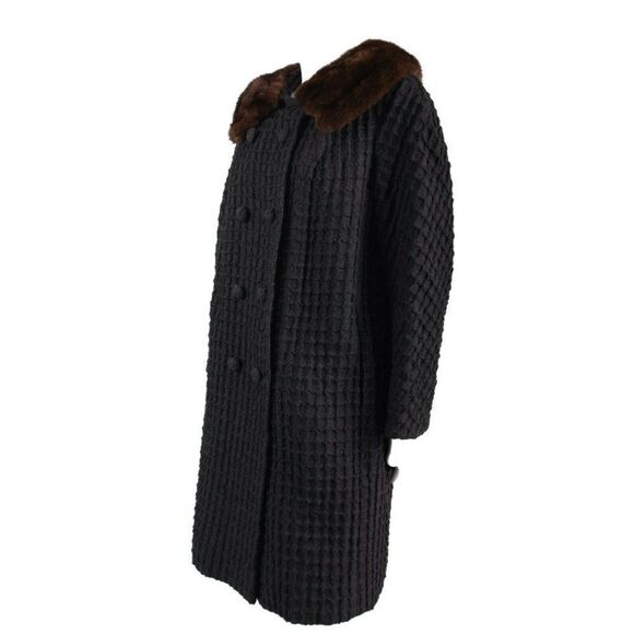 Vintage 40s 50 Tissus Hurel Paris French Coat Gray - Picture 2 of 12